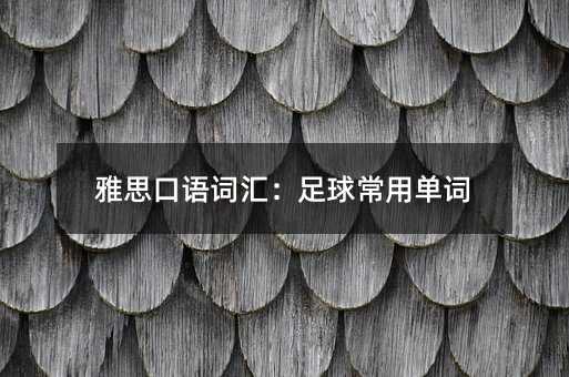 雅思口语词汇:足球常用单词