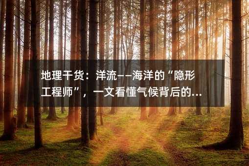 地理干货:洋流——海洋的“隐形工程师”,一文看懂气候背后的秘密