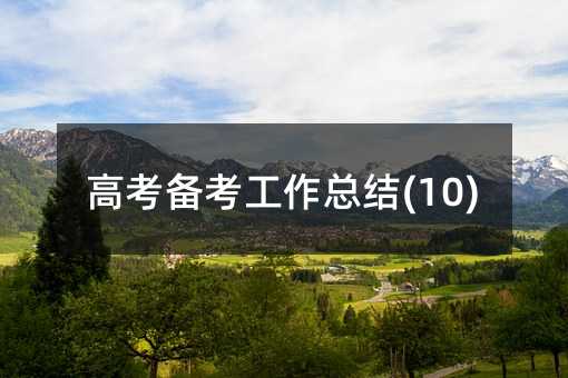 高考备考工作总结(10)